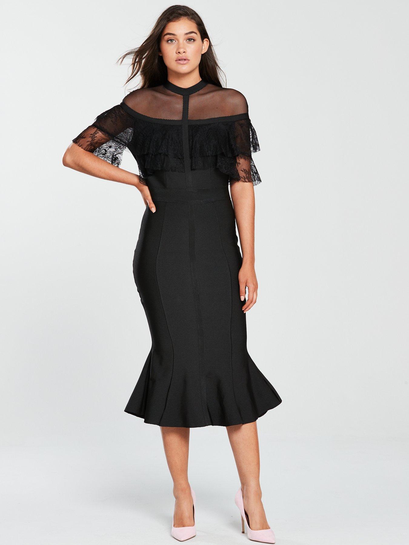 Black Bandage Bodycon Midi Dress